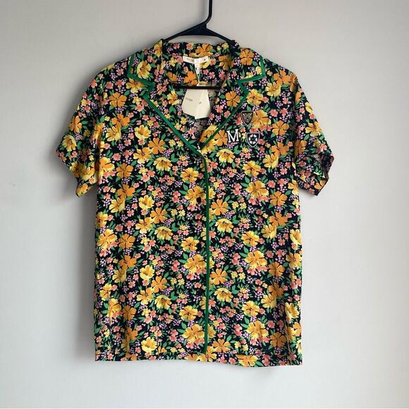 Maje Cikael Piped Floral-Motif Button Down Shirt Size 1 Small NWT - Picture 1 of 7
